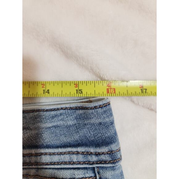 Democracy Jeans Womens Sz 8 Blue "Ab" Solution Technology Whiskers Distressed - Picture 11 of 15